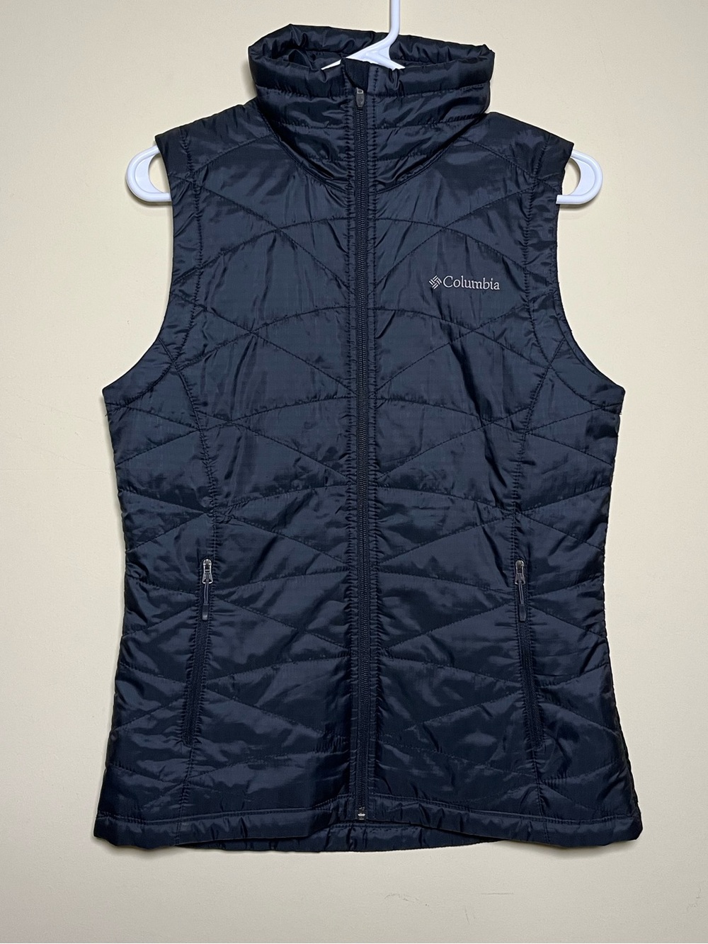 Columbia Womens Black Puffer Vest Mighty Lite III Omni-Heat Zip Up Size S